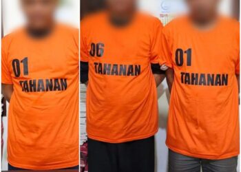 Foto ketiga tersangka yang diamankan Sat Narkoba Polres Simalungun.