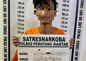 Foto pelaku yang diamankan Polres Pematangsiantar.