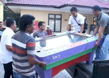 Satreskrim Polres Sergai berhasil mengamankan mesin judi tembak ikan yang berlokasi di Desa Bakaran Batu Kecamatan Sei Bamban Kabupaten Serdangbedagai. Tribun Medan/ IST