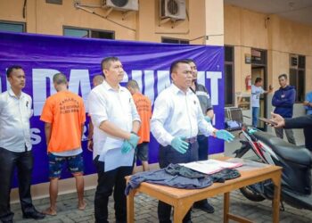 Foto: Polisi saat pengungkapan kasus (Foto: Dok. Polres Sergai)