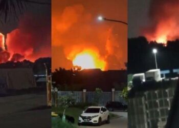 Gudang peluru atau amunisi Yon Armed 7 milik Kodam Jaya/Bekasi yang berlokasi di Jalan Raya Siliwangi, Desa Ciangsana, Kecamatan Gunung Putri, Kabupaten Bogor, mengalami ledakan dan kebakaran hebat, Sabtu (30/3/2024). Kebakaran ini mengakibatkan rumah warga rusak. instagram