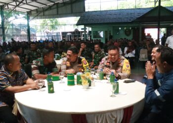 Kapolres Simalungun, AKBP Choky Sentosa Meliala, S.I.K., S.H., M.H, hadiri syukuran HUT Ke-74 Rindam I/Bukit Barisan, pada Rabu (06/03/2024).