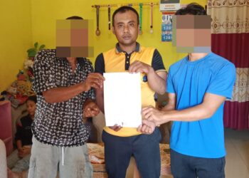 Bhabinkamtibmas Kelurahan Pematang Marihat, BRIPKA Asril Manurung menyelesaikan perkara penganiayaan melalui problem solving.