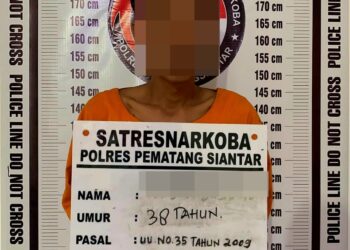Foto tersagka yang diamankan Polres Pematangsiantar.
