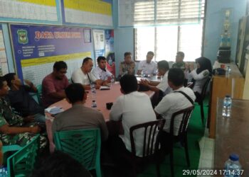 Forkopimcam Siantar  Martoba bersama tiga pilar, gelar rapat penanganan kamtibmas di Kota Pematangaiantar,  Rabu (29/5/2024), di ruang rapat Kantor Camat Siantar Martoba.