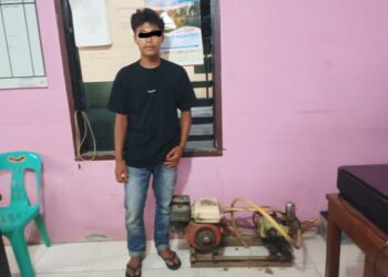 Foto pelaku dan barang bukti yang diamankan Polisi.