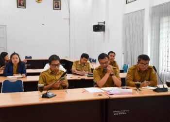 Pemkab Humbahas ikuti Rakornis progres Food Estate di Sumut, via zoom, Selasa (4/6/2024).