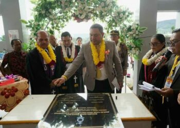 Bupati Pakpak Bharat, Franc Bernhard Tumanggor, menghadiri peresmian Gedung Baru Gereja Kristen Protestan Pakpak Dairi (GKPPD) Resort Salak, di Kota Salak, Minggu (01/06/2024).