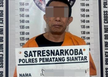Foto pelaku yang diamankan Polres Pematangsiantar.