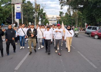 Kapolres Pematangsiantar, AKBP Yogen Heroes Baruno, S.H, SIK, hadiri acara Qris Jelajah Indonesia Sibatas Labuhan Bank Indonesia, di Halaman Bank Indonesia, pada Minggu (21/7/2024) pagi, pukul 07.00 WIB.