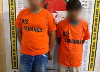 Foto kedua pelaku yang diamankan Polres Simalungun.