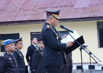 Kapolres Pematangsiantar, AKBP Yogen Heroes Baruno, SH, SIK, pimpin upacara peringatan Hari Kemerdekaan Republik Indonesia ke - 79 Tahun 2024, pada Sabtu (17/8/2024), pukul 07.00 WIB.