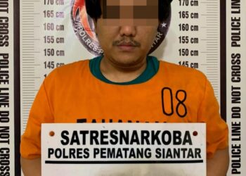 Foto pelaku yang diamankan  Polres Pematangsiantar.