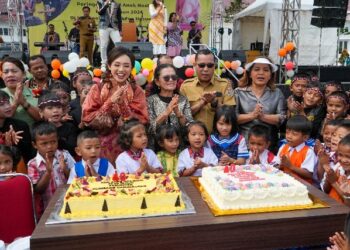 Peringatan Hari Anak Nasional ke - 40 meriah di Humbahas, di Pendopo, Lapangan depan Bappelitbangda dan Ruang Rapat Sekretariat, Senin (5/8/2024).
