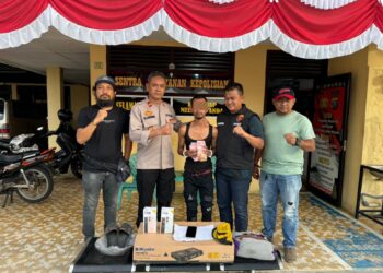 Foto pelaku pencurian dan barang bukti yang diamankan Polsek Siantar Selatan.