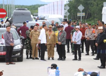 Kapolres Pematangsiantar, AKBP Yogen Heroes Baruno, S.H., S.I.K, hadiri peresmian Jalan Tol Trans Sumatera, Ruas Tebing Tinggi-Serbelawan-Sinaksak.