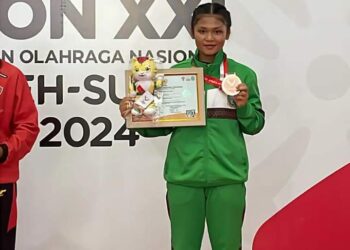 Atlet tinju putri asal Kabupaten Pakpak Bharat, Provinsi Sumatera Utara, Lolo Cibro, berhasil meraih medali perunggu, di PON XXI Aceh - Sumut Tahun 2024.