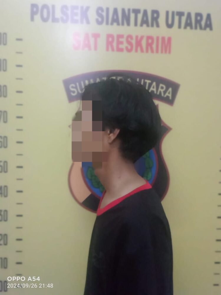 Foto salah satu pelaku yang diamankan Polsek Siantar Utara.