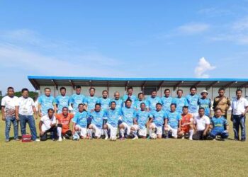 Tim Kesebelasan Humbahas lolos ke semifinal Turnamen Sepakbola Antar Pemda Kabupaten/Kota se-Sumut.