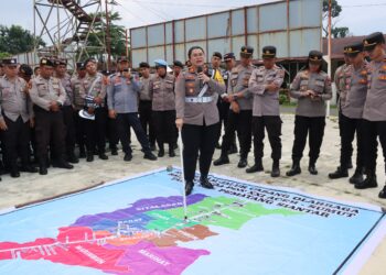 Polres Pematangsiantar laksanakan Apel Kesiapan Pam Jalur Balap Sepeda PON Ke XXI Aceh – Sumut.