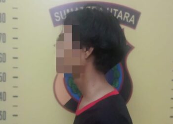 Foto salah satu pelaku yang diamankan Polsek Siantar Utara.