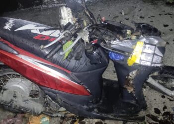 Kondisi sepeda motor yang dikendarai korban.