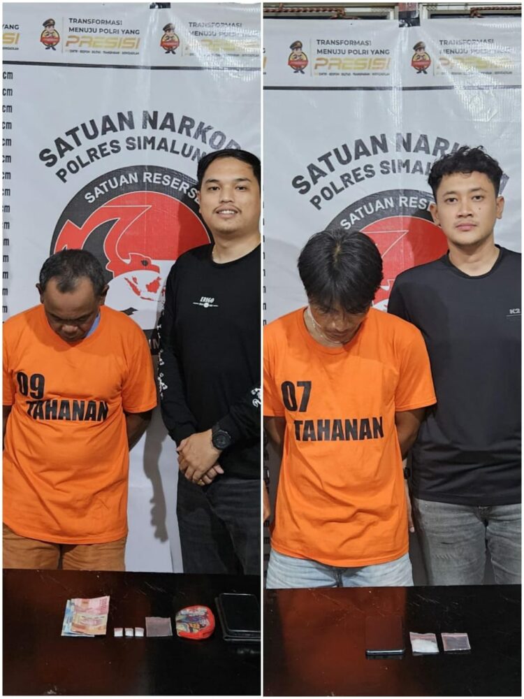 Foto kedua pelaku dan barang bukti yang diamankan Polisi.