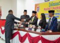 Enam Fraksi DPRD Humbahas menyampaikan pandangan umum terhadap Nota Pengantar Bupati tentang Ranperda RAPBD Tahun Anggaran 2025, Selasa (19/11/2024).