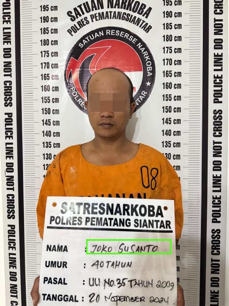 Foto pelaku JS yang diamankan Polres Pematangsiantar.