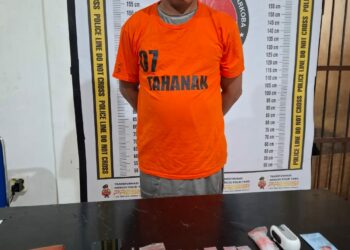 Foto pelaku yang diamankan Satuan Narkoba Polres Simalungun.