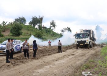 Kesiapan Ops Lilin Toba 2024, Sat Lantas Polres Pematangsiantar survei jalur alternatif, pada Kamis (14/11/2024), pukul 13.00 WIB.