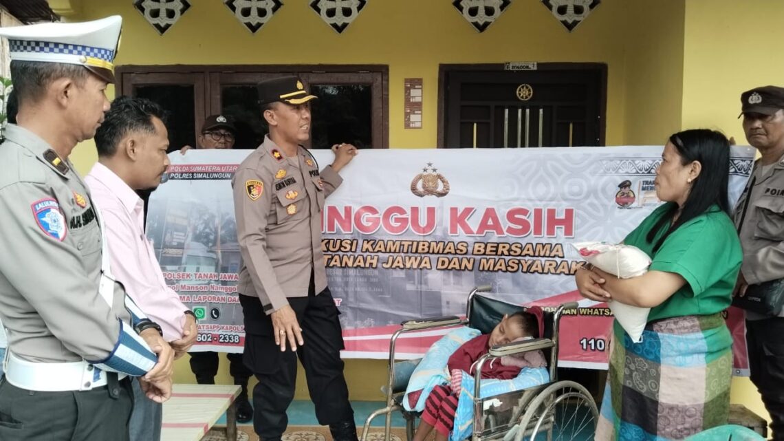 Polsek Tanah Jawa - Polres Simalungun, melaksanakan Minggu Kasih, di Huta I Tangga Batu, Nagori Tangga Batu, Kecamatan Hatonduhan, Kabupaten Simalungun.