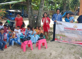 Polsek Perdagangan perkuat keamanan ibadah melalui Minggu Kasih, pada Minggu (17/11/2024), di Gereja – gereja lokal.