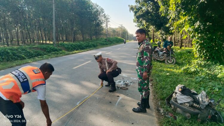 Polisi melakukan olah TKP.