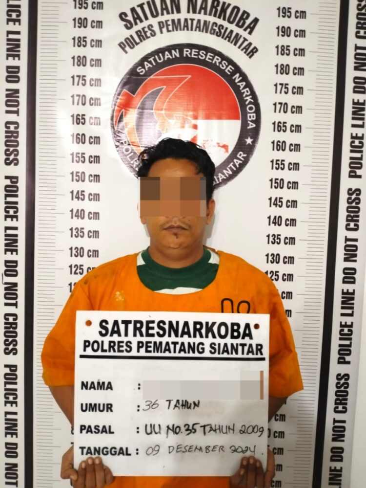 Satuan Reserse Narkoba Polres Pematangsiantar menangkap AA (36) karena miliki narkotika jenis sabu dengan brutto 8,85 gram.