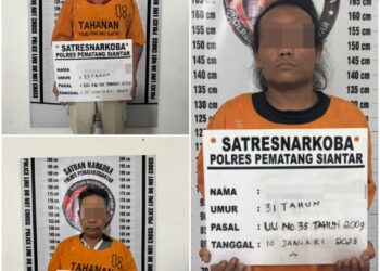 Foto ketiga tersangka yang diamnakan Polisi.