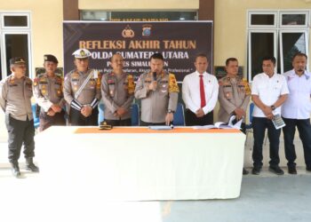 Kapolres Simalungun saat menggelar press release baru - baru ini.