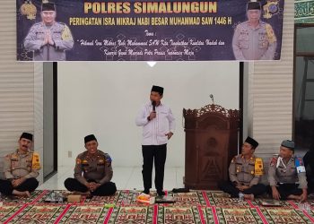 Polres Simalungun menggelar peringatan Isra Mi'raj Nabi Muhammad SAW 1446 H, di Masjid Nur Hidayah Polres Simalungun.