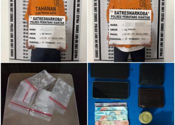 Foto kedua pelaku dan barang bukti yang diamankan Polisi.