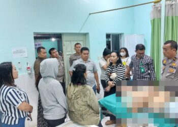 Kondisi jenazah korban saat di ruang jenazah RS Vita Insani Siantar.