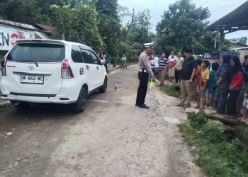 Sat Lantas Polres Simalungun tangani kecelakaan maut truk dan sepeda dayung, pada Sabtu (15/2/2025) sore.