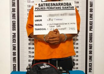 Foto pelaku dan barang bukti yang diamankan Polres Pematangsiantar.