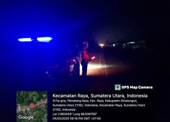 Sat Lantas Polres Simalungun gencar melakukan Blue Light Patrol (BLP), pada malam hari.