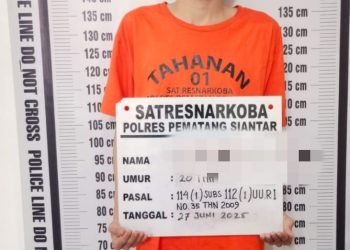 Foto tersangka dan barang bukti yang diamankan Polisi.