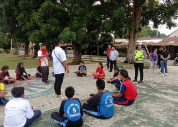 Sat Lantas Polres Pematangsiantar melaksanakan pelatihan mandiri yang dirangkai pertemuan rutin kepada Patroli Keamanan Sekolah (PKS) Sat Lantas Polres Pematangsiantar.