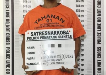 Foto tersangka dan barang bukti yang diamankan Polisi.