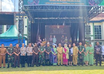 Kapolres Pematangsiantar, AKBP Sah Udur T.M. Sitinjak, SH, SIK, MH, menghadiri pisah sambut Komandan Distrik Militer (Dandim) 0207/Simalungun dari Letkol Inf Slamet Faojan, M.Han kepada Letkol Inf. Gede Agus Dian Pringgana, S.Sos, M.M.A.S, M.Han.
