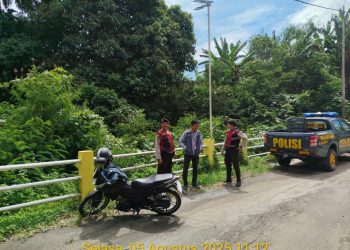 Satuan Samapta Polres Pematangsiantar melaksanakan patroli, di Jalan Sisingamangaraja, pada Selasa (5/8/2025) pagi.
