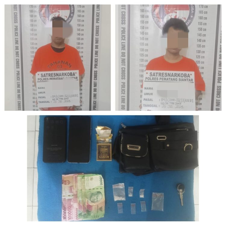 Foto kedua pelaku dan barang bukti yang diamankan Polisi.