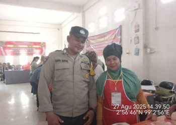 Bhabinkamtibmas Kelurahan Teladan, BRIPKA Irwan Surya Darma, monitoring pelatihan di LPK Triguna Jalan Rajawali, Kelurahan Sipinggol – pinggol, pada Rabu (27/8/2025) siang.